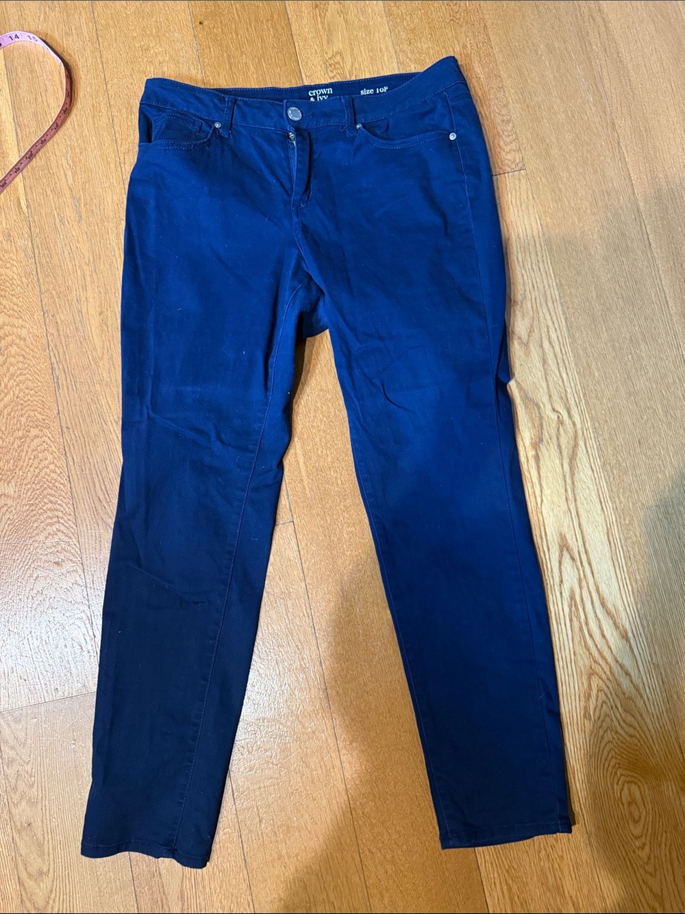 Crown @ Ivy 10P women’s Slim Straight pants in Navy Blue